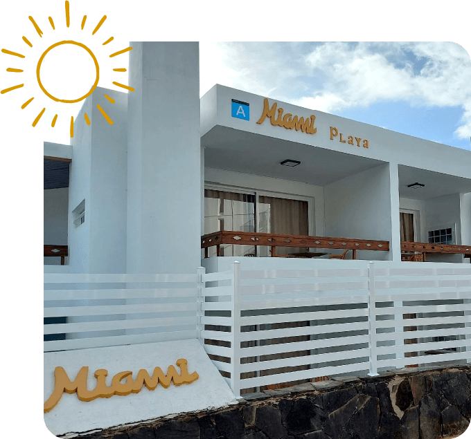 fachada de los apartamentos de new miami playa
